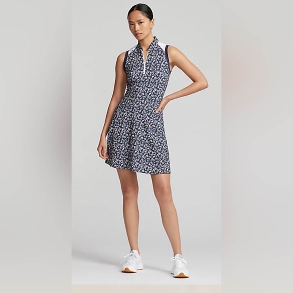 RLX Ralph Lauren Floral Hybrid Mesh & Jersey tennis golf active Dress size large